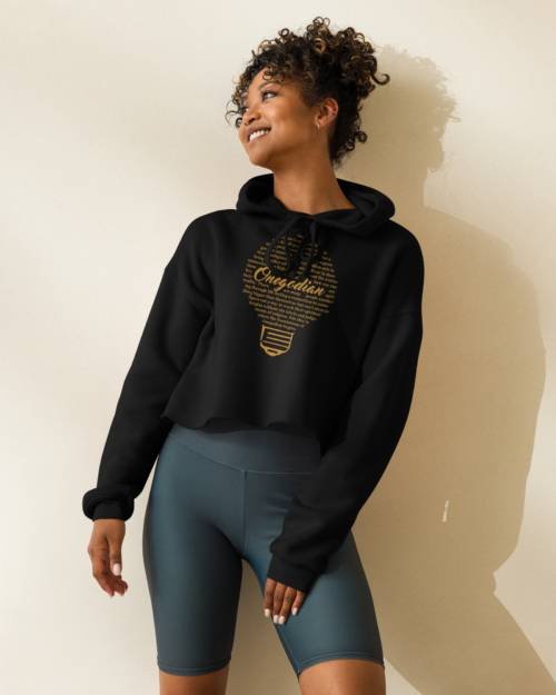 The Onegodian Idea – Crop Hoodie – Gold Lightbulb