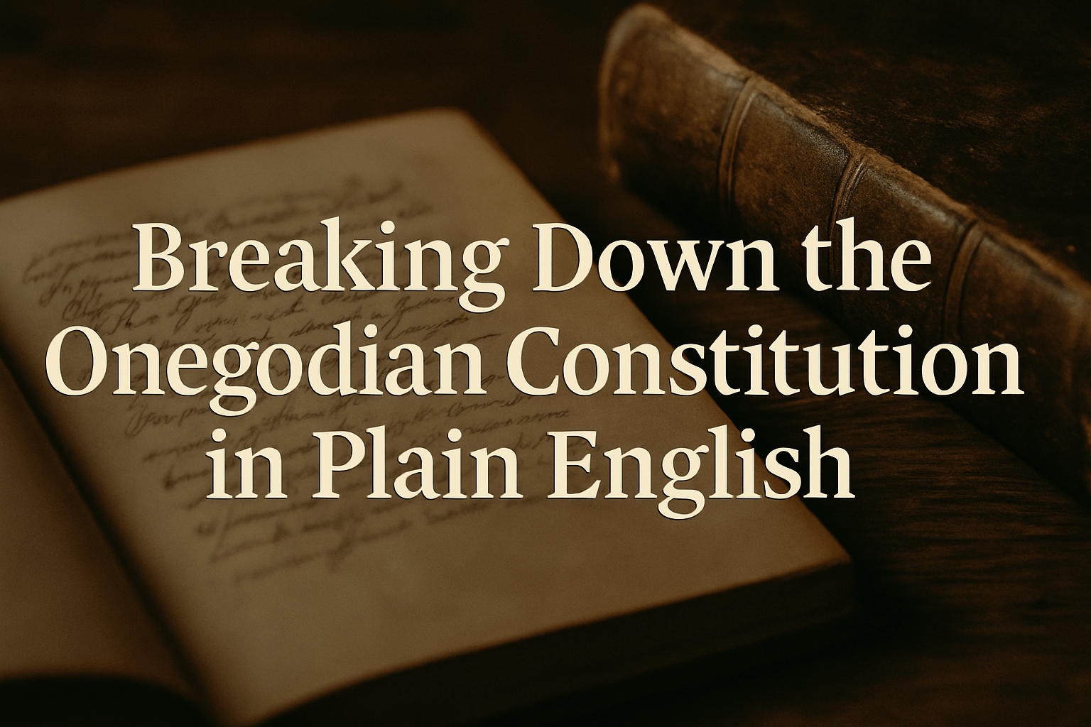 Breaking Down the Onegodian Constitution in Plain English